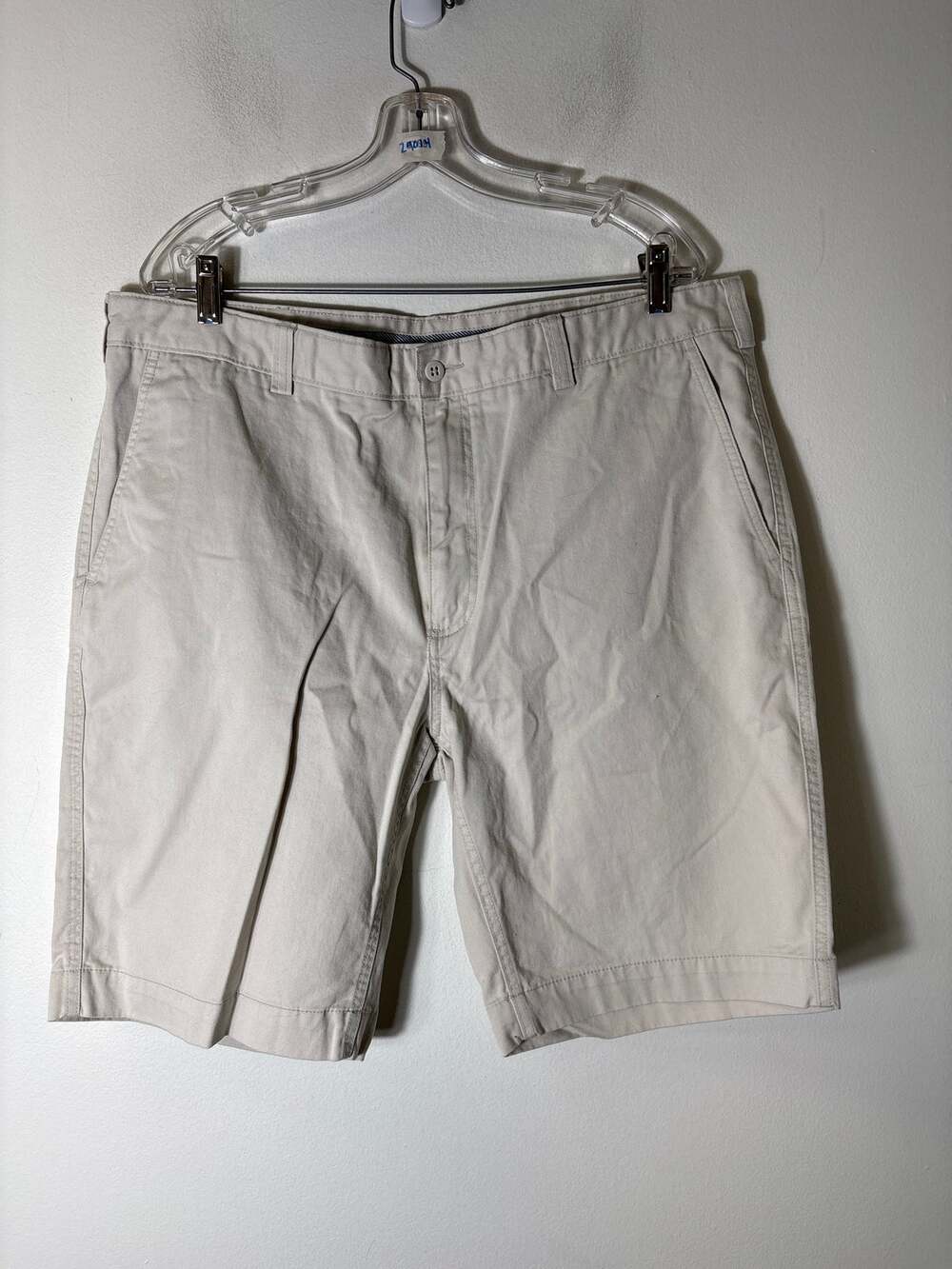 Men's Cremieux Stone Flat Front Cotton Shorts Sz 38